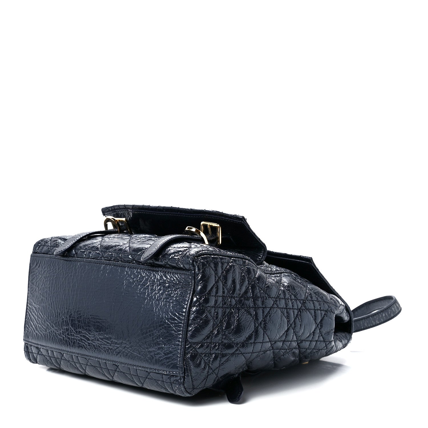 Christian Dior Ceramic Effect Deerskin Cannage Large Stardust Backpack Navy Blue 8 of 10