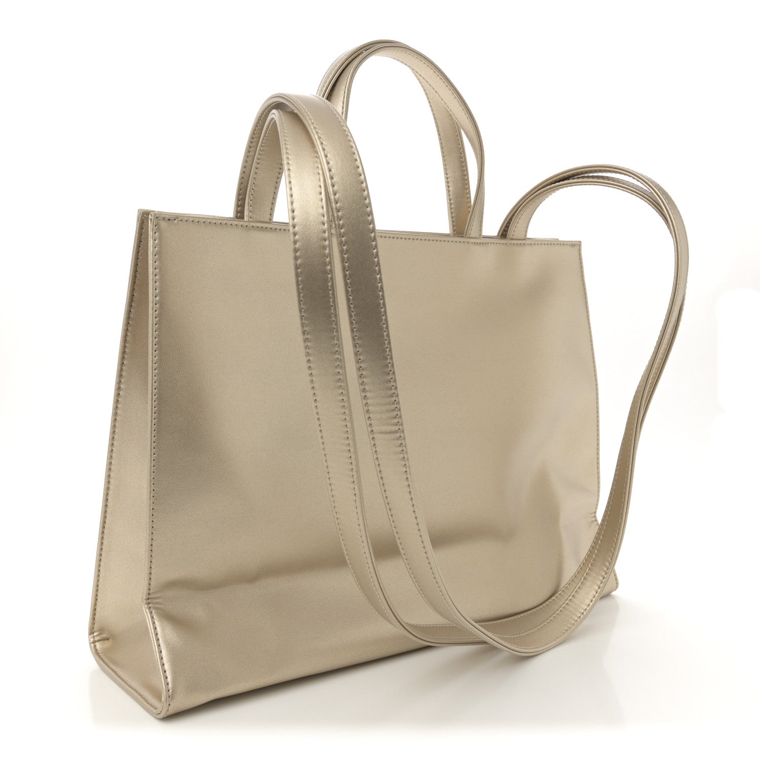Telfar Metallic Vegan Leather Medium Shopping Bag Gold 3 of 11
