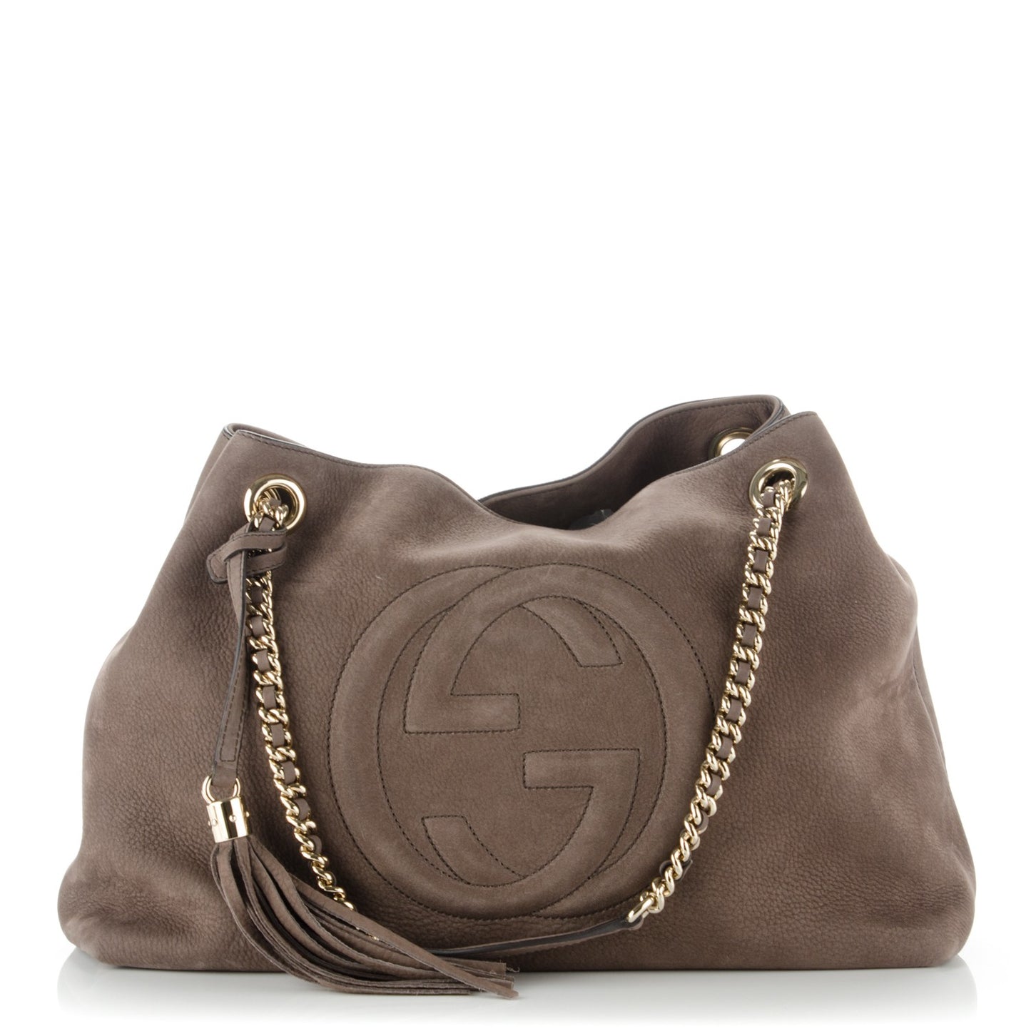 Vitello Range Medium Soho Chain Shoulder Bag Grey Field