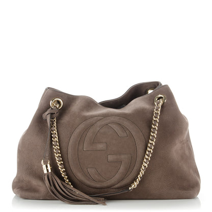Gucci Vitello Range Medium Soho Chain Shoulder Bag Grey Field 1 of 6