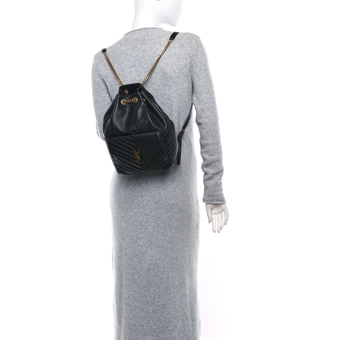 Lambskin Matelasse Monogram Joe Backpack Black