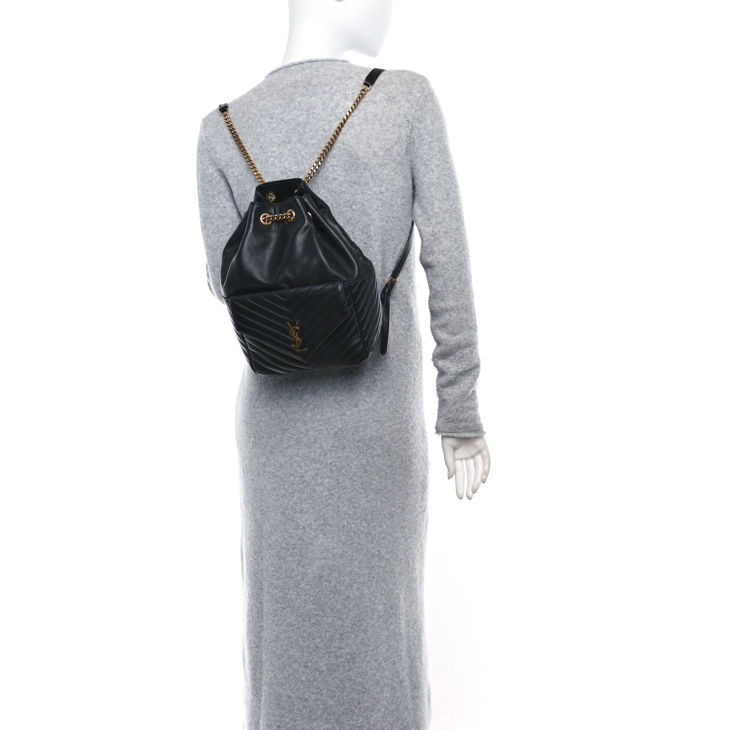 Saint Laurent Lambskin Matelasse Monogram Joe Backpack Black 2 of 10