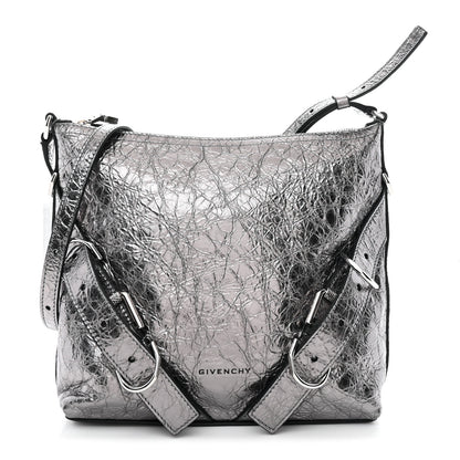 Givenchy Metallic Calfskin Small Voyou Bag Silver 1 of 10