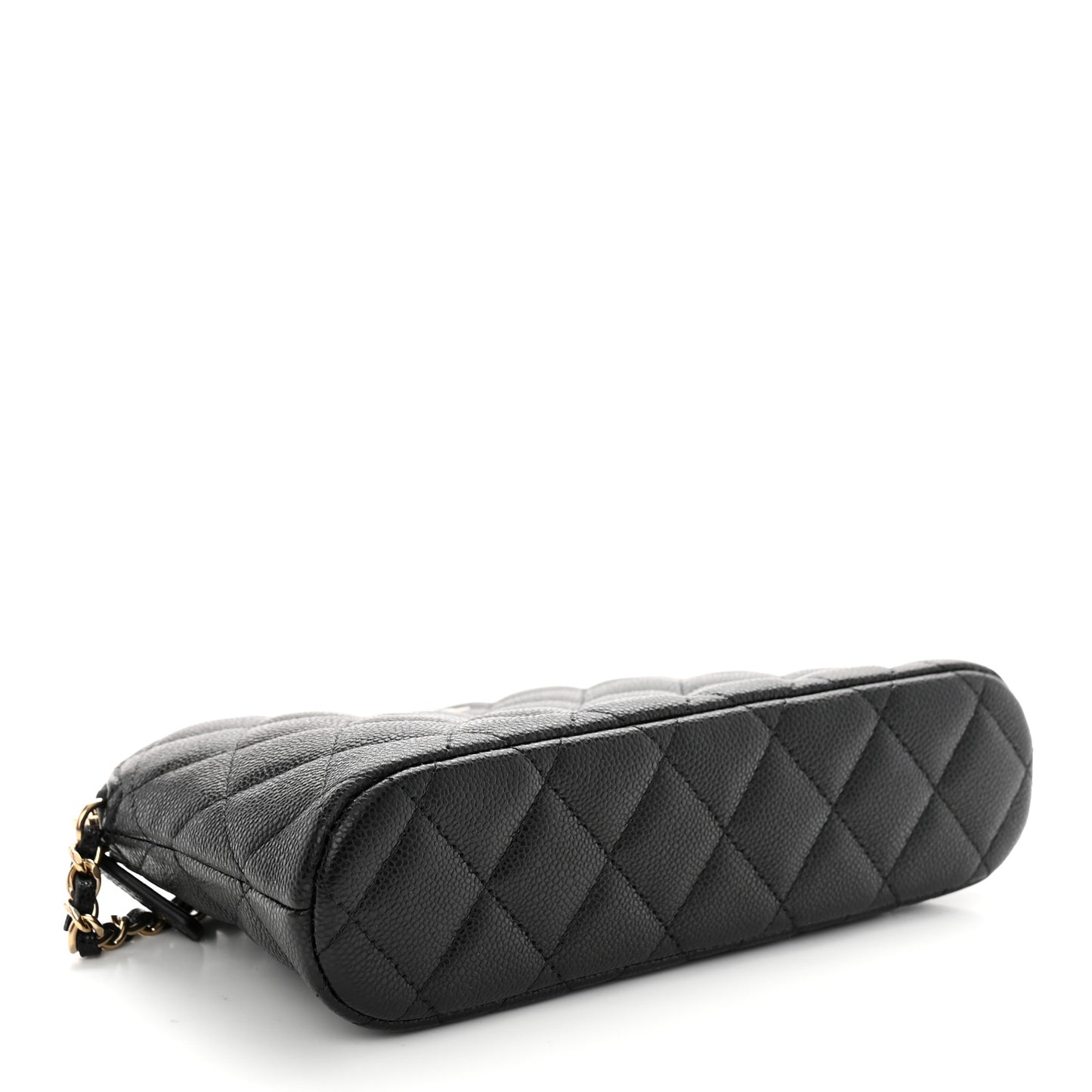 Caviar Quilted Classic Clutch with Chain Black