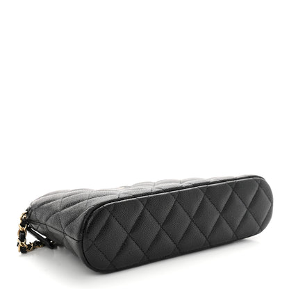 FASHIONPHILE Caviar Quilted Classic Clutch with Chain Black 4 of 10
