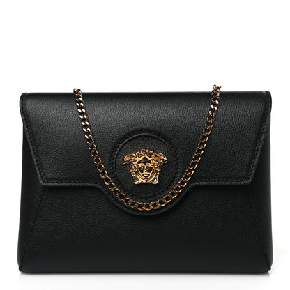 Versace Grained Calfskin La Medusa Chain Crossbody Bag Black 1 of 8
