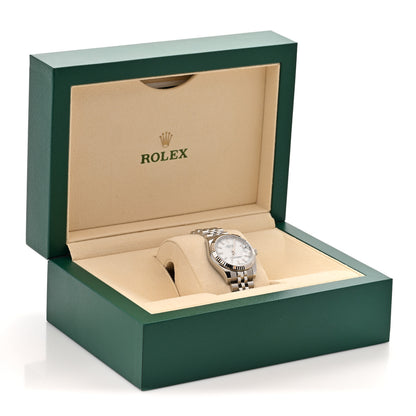 Rolex Stainless Steel 18K White Gold Diamond 31mm Oyster Perpetual Datejust Watch Silver 178274 5 of 5
