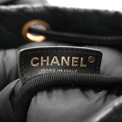 Chanel Iridescent Calfskin Quilted Chesterfield Backpack Black 7 of 11