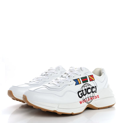 Gucci Apollo Calfskin Worldwide Mens Rhyton Sneakers 9 Great White 4 of 11