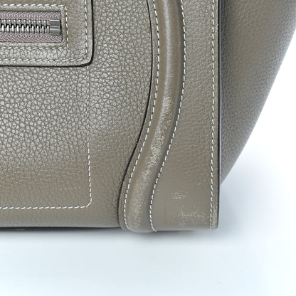 Celine Drummed Calfskin Micro Luggage Souris 17 of 25