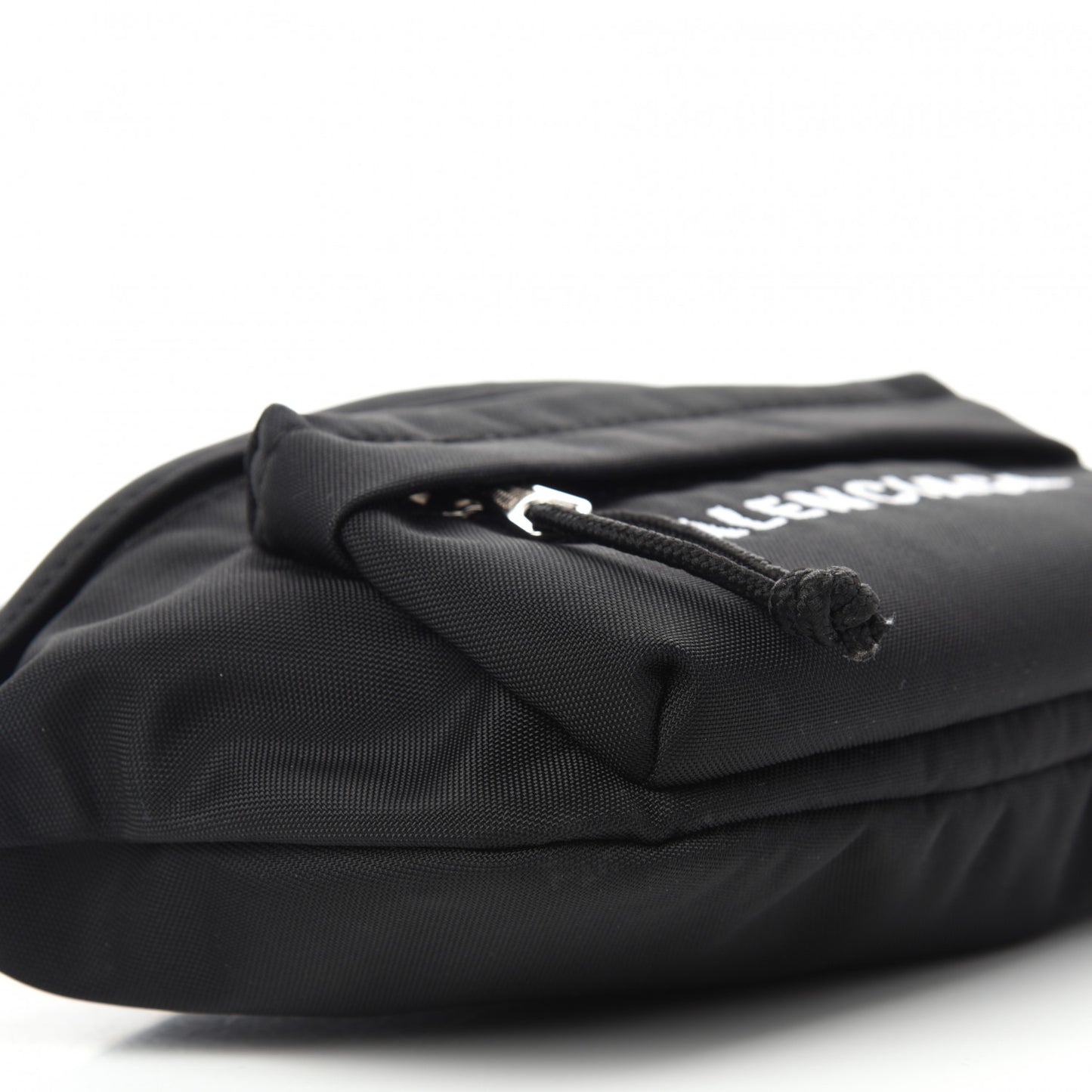 Sport Nylon Logo Embroidered Wheel Belt Bag Black White