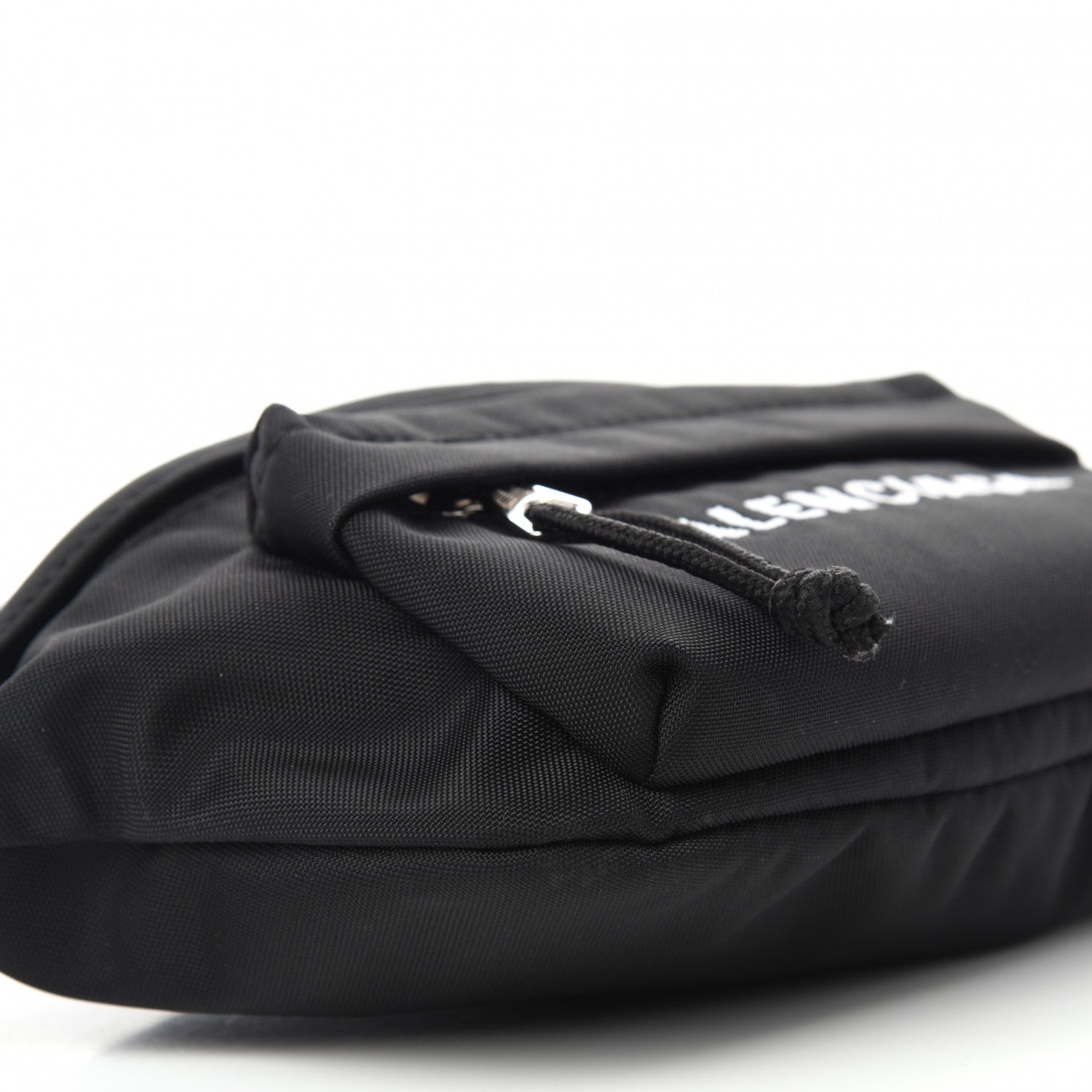 Balenciaga Sport Nylon Logo Embroidered Wheel Belt Bag Black White 8 of 9