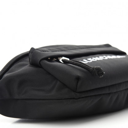 Balenciaga Sport Nylon Logo Embroidered Wheel Belt Bag Black White 8 of 9