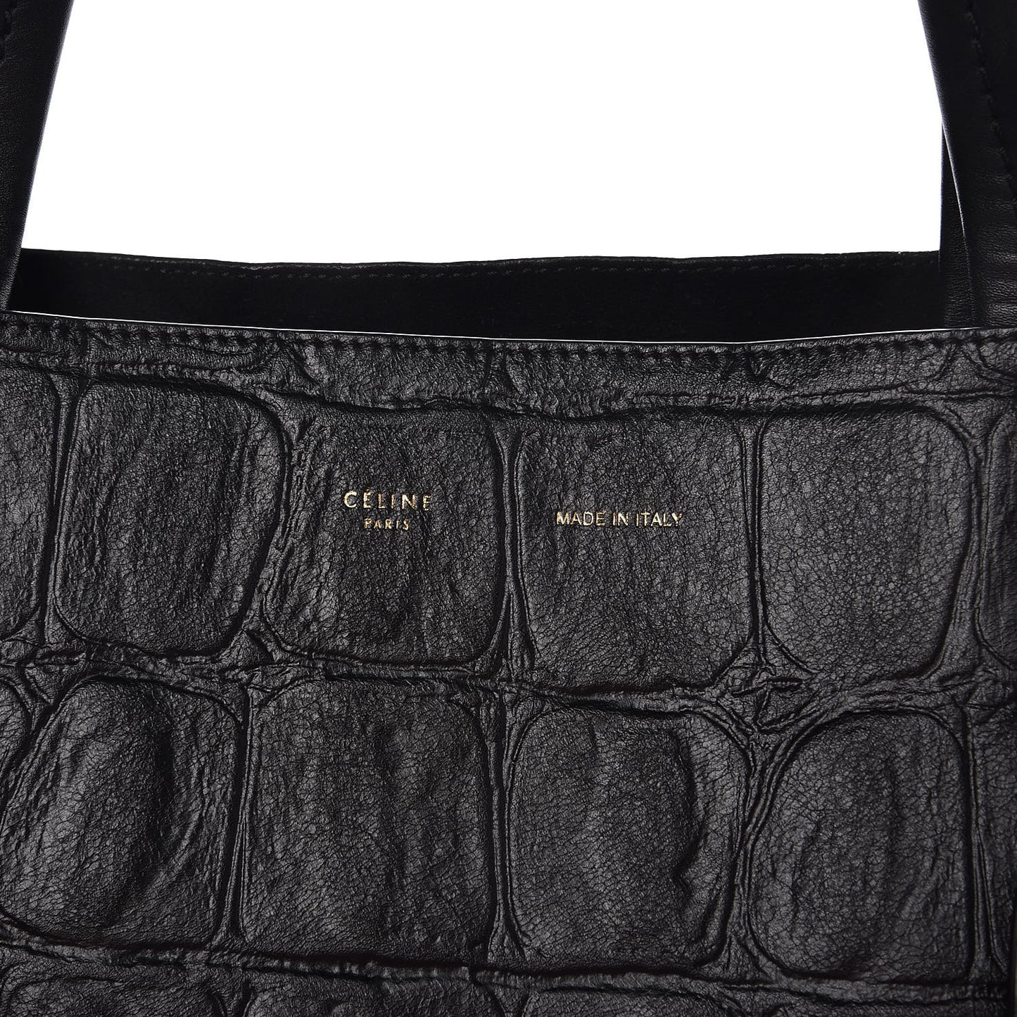 Crocodile Embossed Calfskin Medium Belt Cabas Phantom Black
