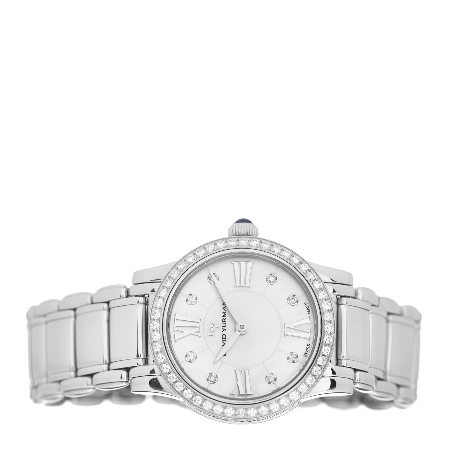 Stainless Steel Diamond Bezel Mother of Pearl 30mm Classic Quartz Watch