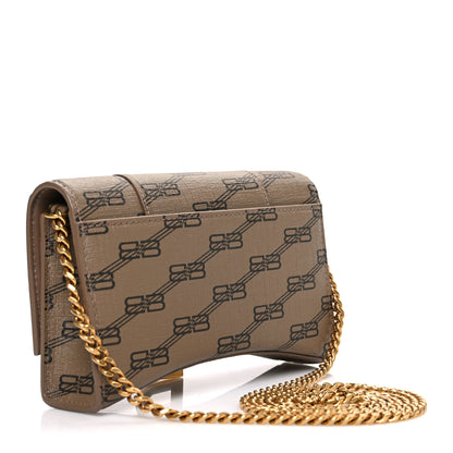 Balenciaga Coated Canvas BB Monogram Hourglass Chain Bag Beige Brown 3 of 10