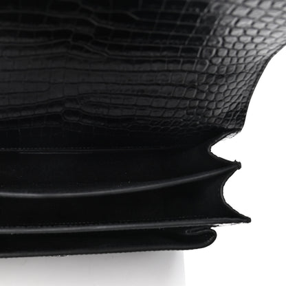 Saint Laurent Calfskin Crocodile Embossed Medium Monochrome Monogram Sunset Black 4 of 4