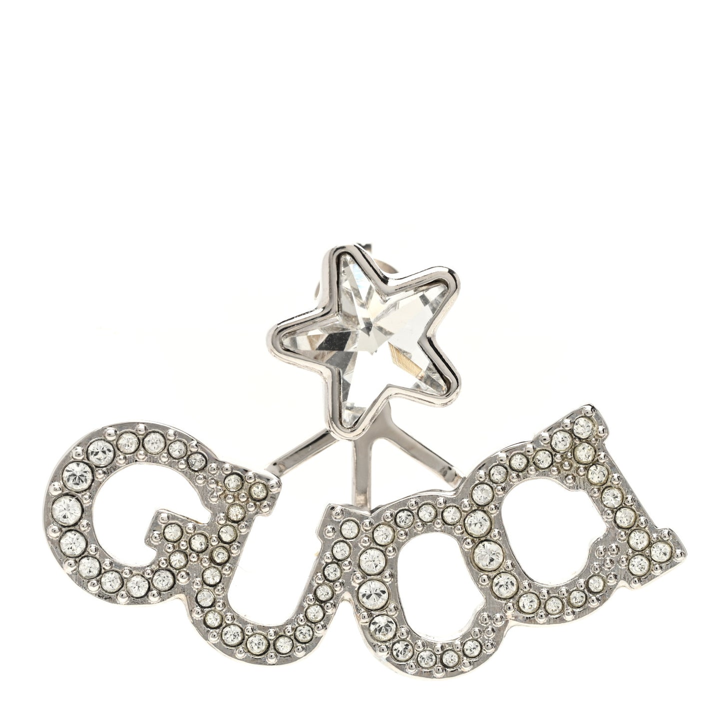 Crystal Star Logo Single Earring Silver