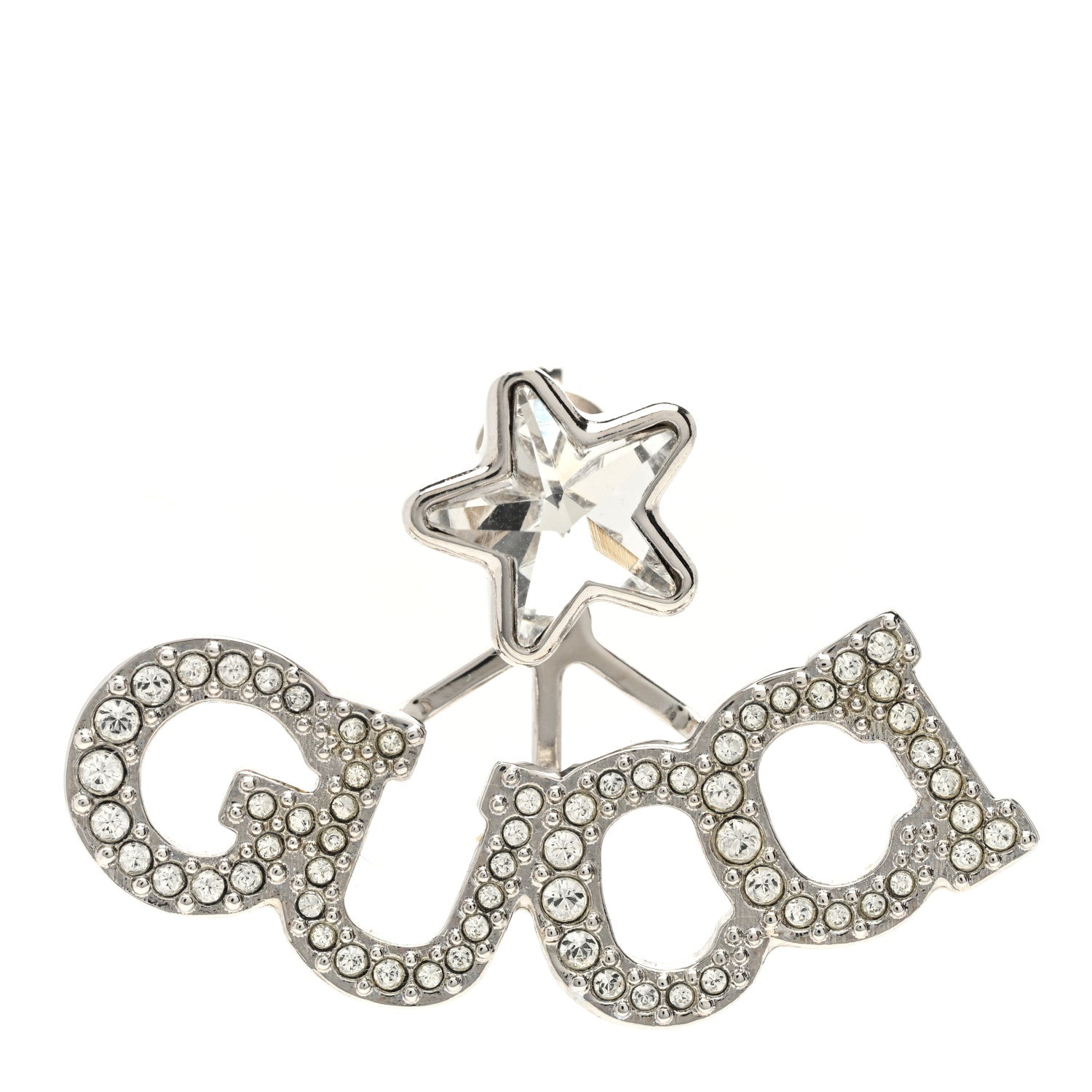 Gucci Crystal Star Logo Single Earring Silver 1 of 4