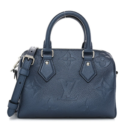 Louis Vuitton Metallic Empreinte Monogram Giant Speedy Bandouliere 20 Navy Nacre 1 of 8