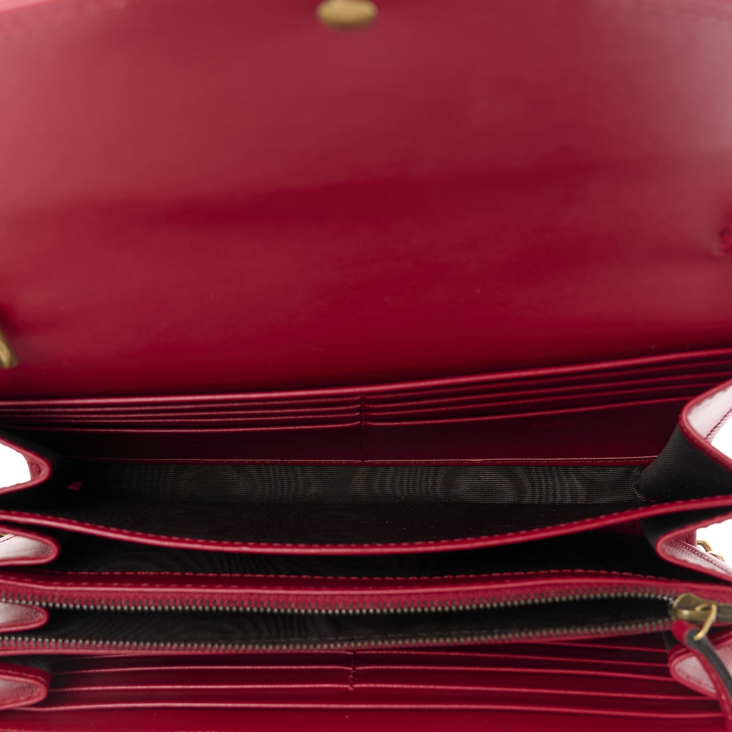 Calfskin Matelasse GG Marmont Chain Wallet Hibiscus Red
