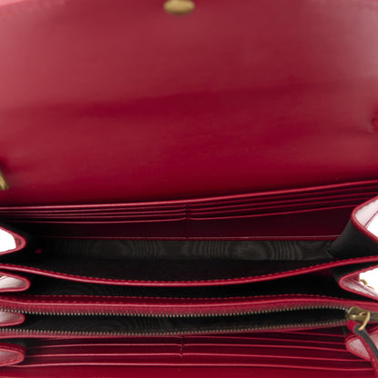 Gucci Calfskin Matelasse GG Marmont Chain Wallet Hibiscus Red 5 of 10