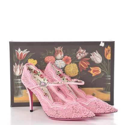 Gucci Lace Pizzo Venice Pumps 37 Sugar Pink 8 of 8