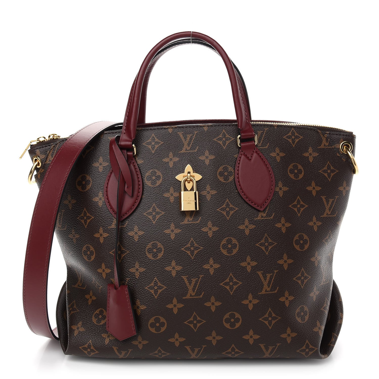 Louis Vuitton Monogram Flower Zipped Tote MM Bordeaux 1 of 8