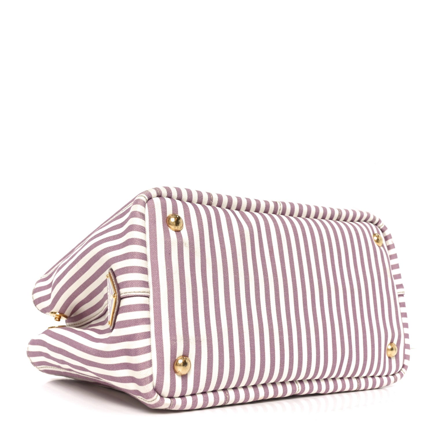 Prada Canapa Striped Small Logo Tote Alabastro 4 of 9