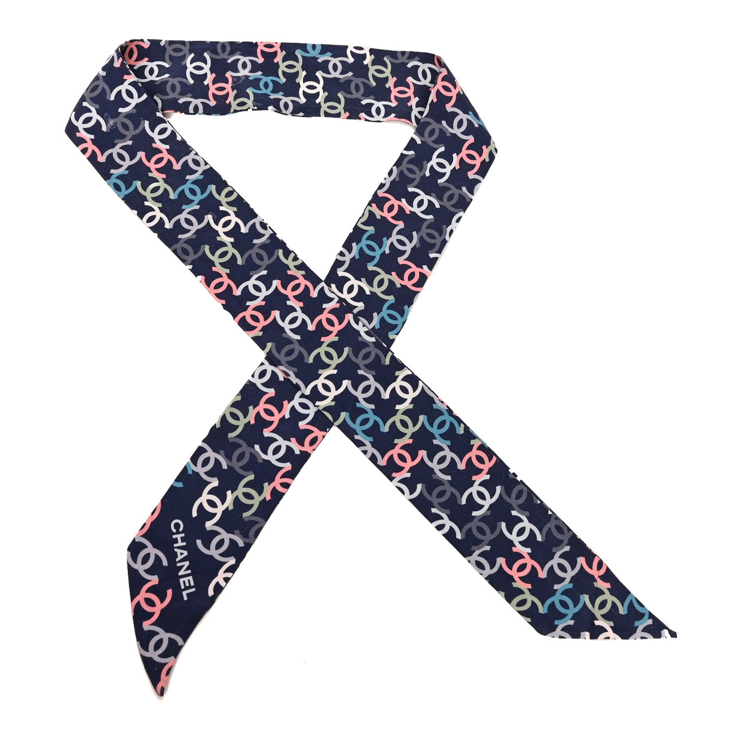 Chanel Silk CC Twilly Blue Multicolor 1 of 4