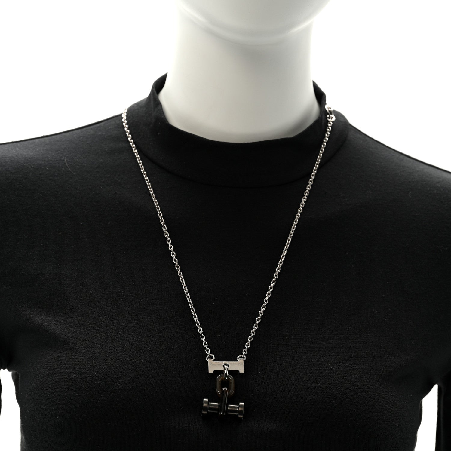 Hermes Palladium Buffalo Horn Mobile Necklace 2 of 6