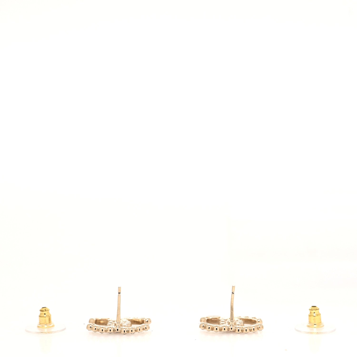 Chanel Strass Crystal Dazzling Wheat CC Earrings Gold 3 of 4