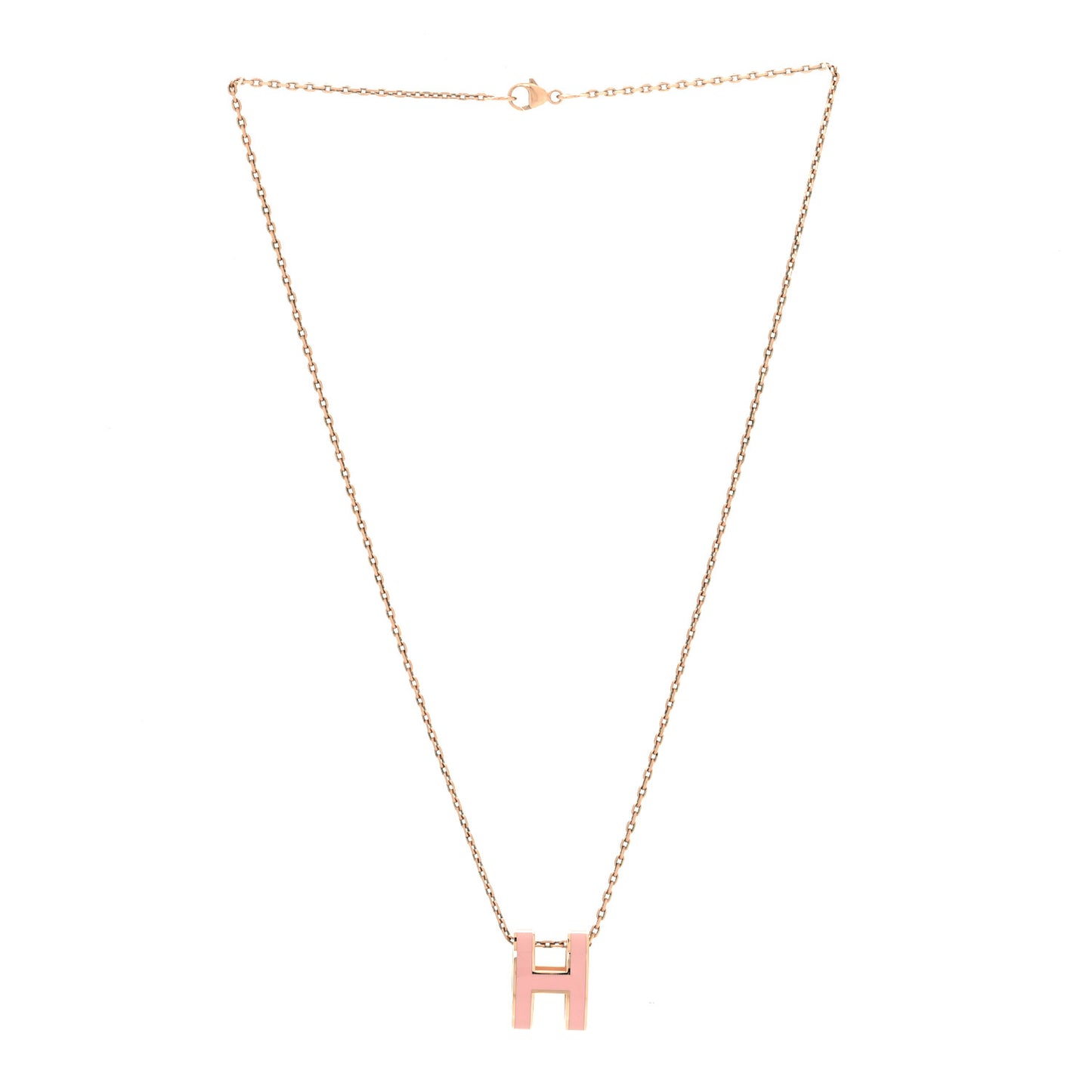 Lacquered Rose Gold Pop H Pendant Necklace Rose Dragee