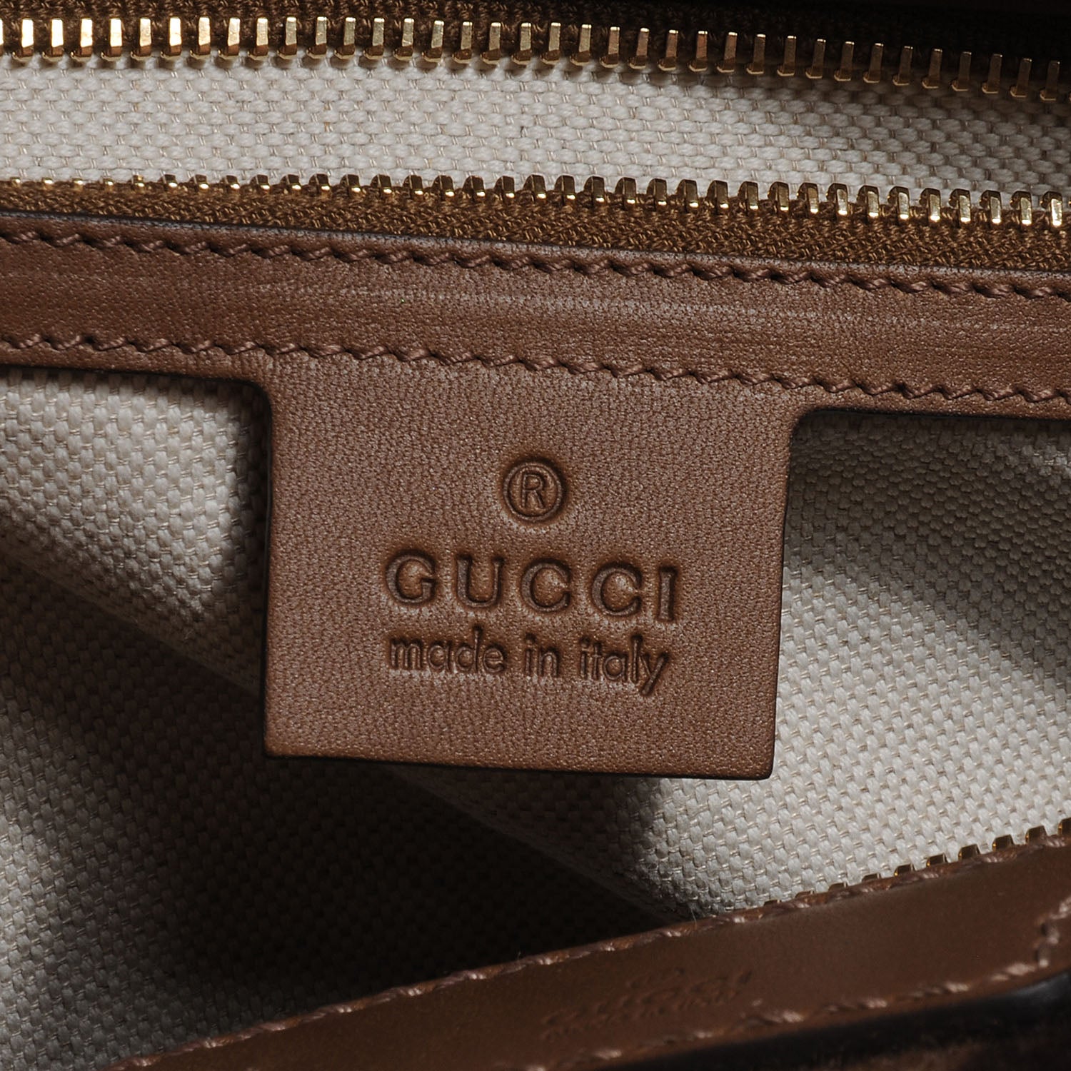 Gucci Nubuck Leather Vintage Web Medium Boston Light Brown 7 of 9