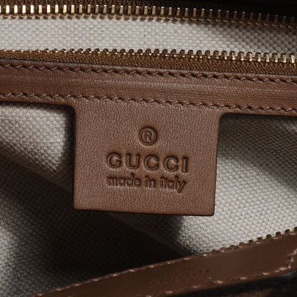 Gucci Nubuck Leather Vintage Web Medium Boston Light Brown 7 of 9