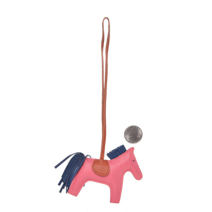 Hermes Milo Lambskin Grigri Rodeo Bag Charm PM Rose Azalee Cornaline Bleu De Malte 2 of 5