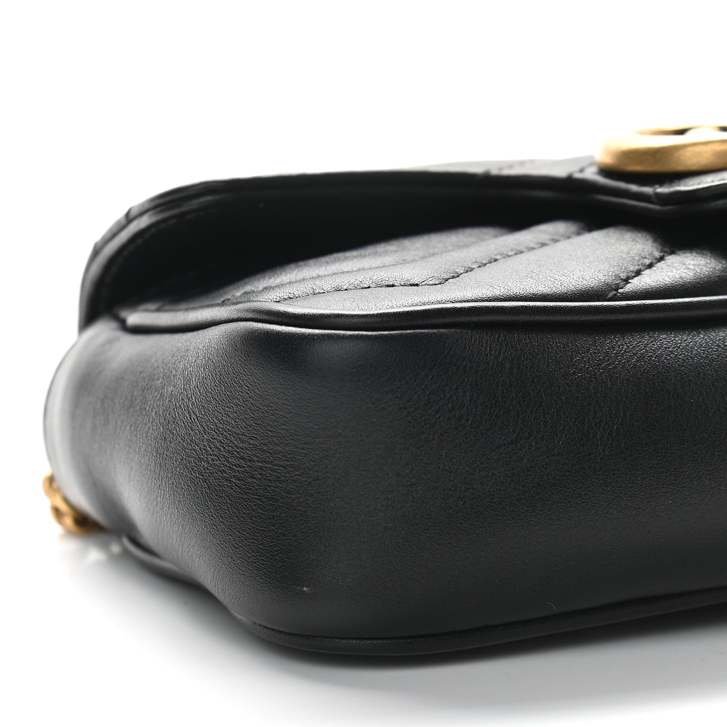 Calfskin Matelasse Super Mini GG Marmont Shoulder Bag Black