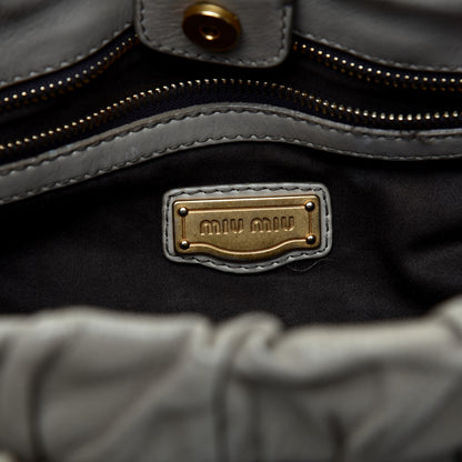 Miu Miu Vitello Shine Top Handle Satchel Cammeo 8 of 8