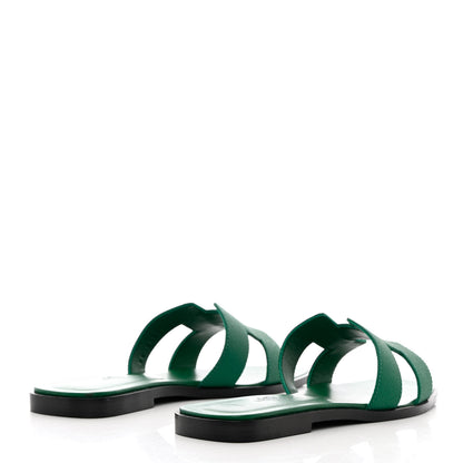 Hermes Epsom Oran Sandals 36 Vert Emeraude 4 of 10