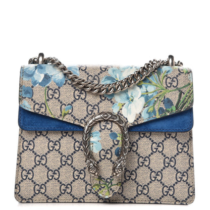 Gucci GG Supreme Monogram Blooms Mini Dionysus Shoulder Bag Beige Navy Vintage Blue 1 of 8