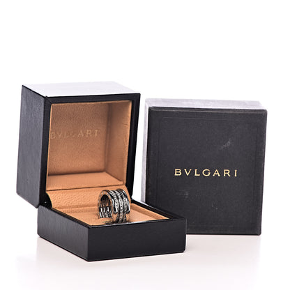 Bulgari 18K White Gold Diamond B.Zero1 Four-Band Full Pave Ring 51 5.75 6 of 6