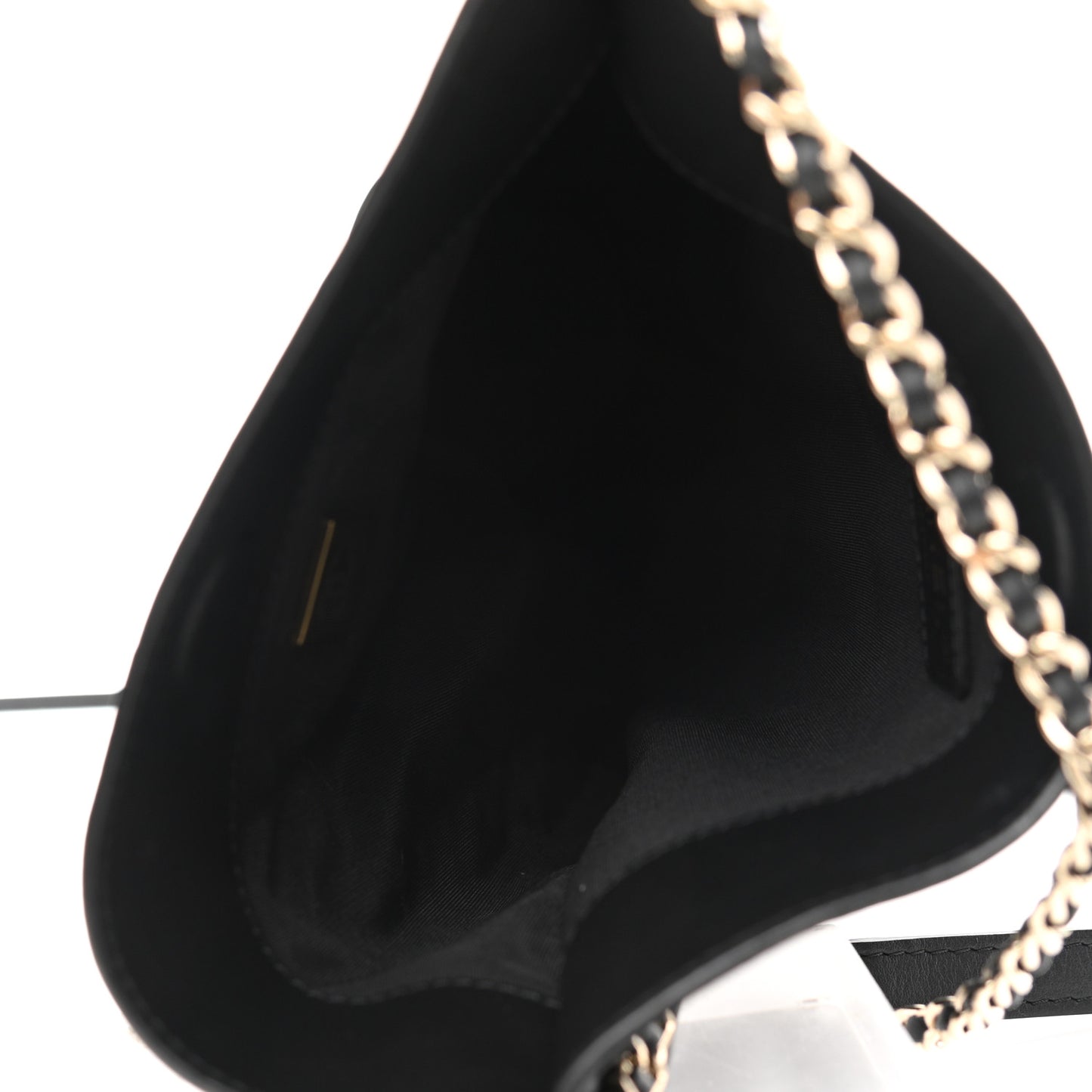 Calfskin Quilted Fringe Small Shopping Bag Black