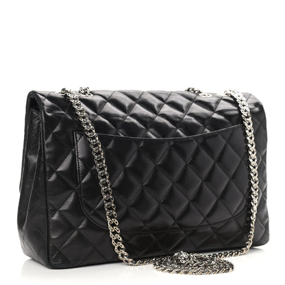 Chanel Lambskin Quilted Jumbo Flap Bijoux Chain Black 3 of 12