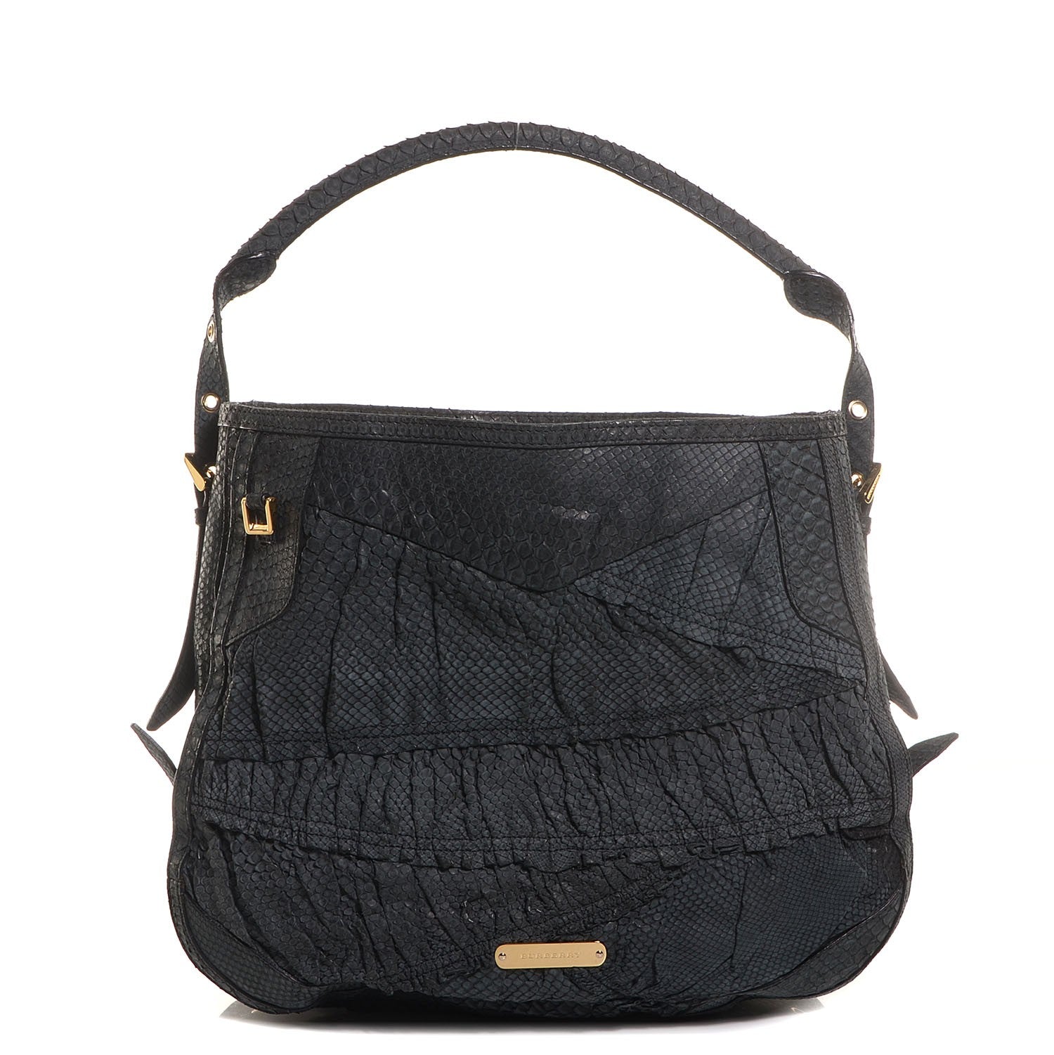 Burberry Prorsum Python Ruched Large Vallance Hobo Blue 1 of 11