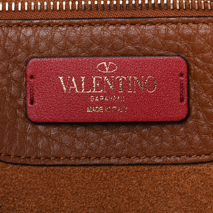 Valentino Garavani Grained Calfskin Rockstud Shoulder Tote Bright Cognac 6 of 8