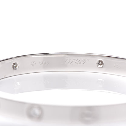 Cartier 18K White Gold 6 Diamond LOVE Bracelet 17 4 of 6