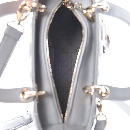 Christian Dior Pearly Lambskin Cannage Medium Lady Dior Grey 7 of 10