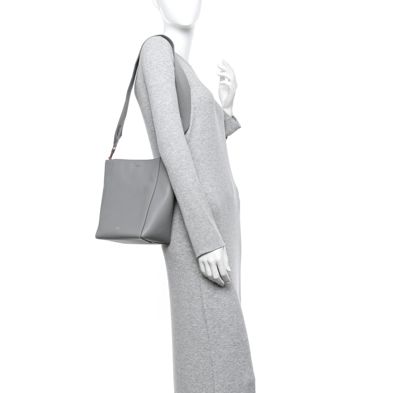 Celine Soft Grained Calfskin Small Sangle Bucket Bag Kohl 1781966