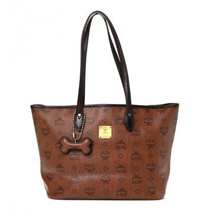 MCM Visetos Dog Bone Shopper Tote Brown 1 of 4