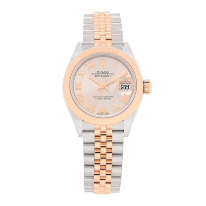 Rolex Stainless Steel 18K Everose Gold 28mm Oyster Perpetual Datejust Watch Silver Roman 279171 1 of 5